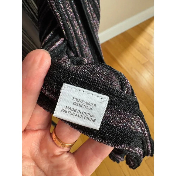 MISA Amberly Duster Cardigan in Purple Black Combo Metallic Size Small - Picture 9 of 13